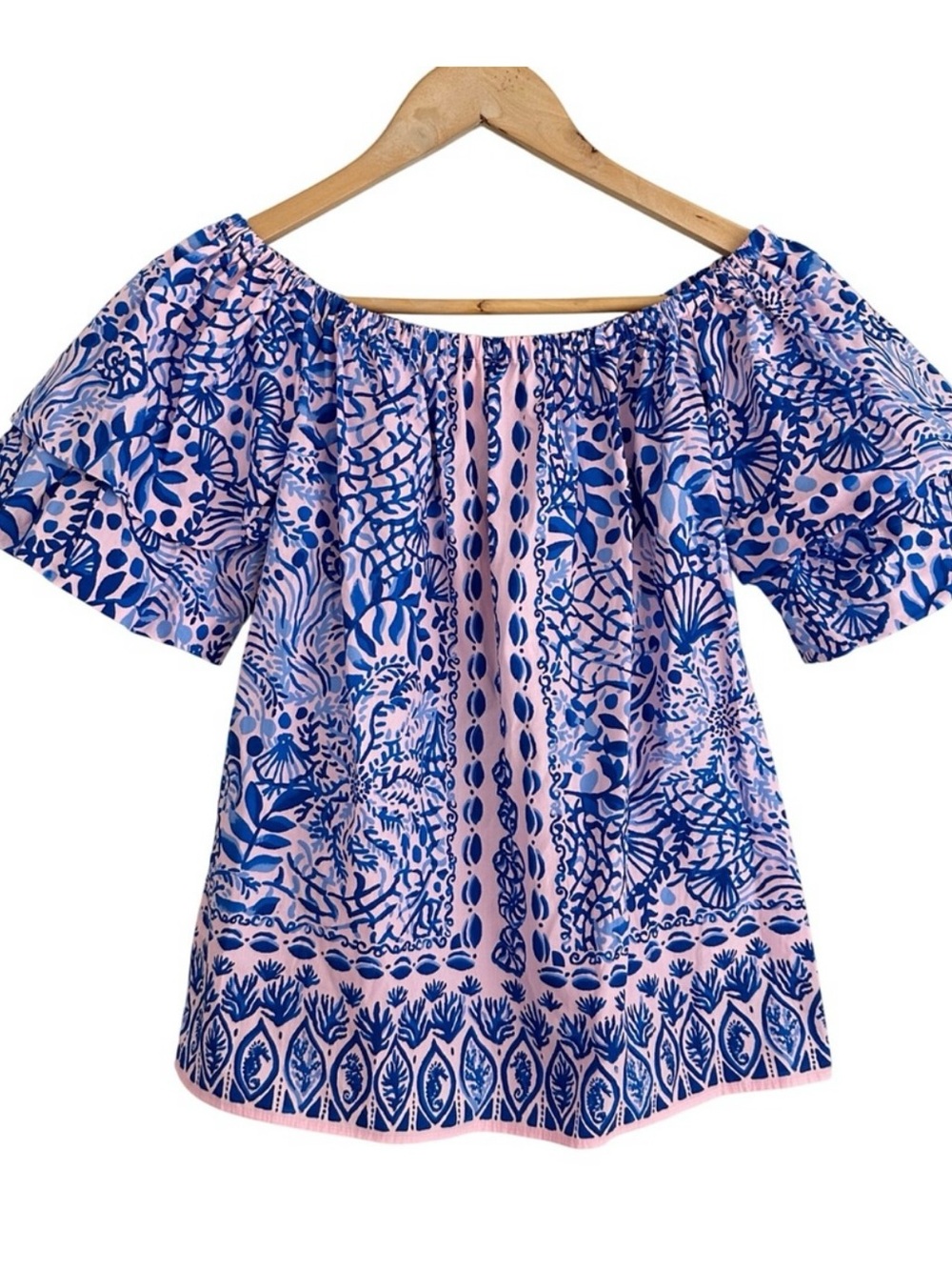 Lilly Pulitzer frankee off the shoulder top Calla Lilly Pink XS Brand new!!!